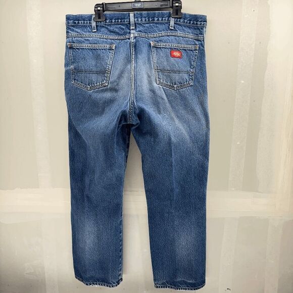 Dickies Jeans 40x32 Actual 38x29 Relaxed Medium Wash Denim Distressed Work Wear - Picture 5 of 7